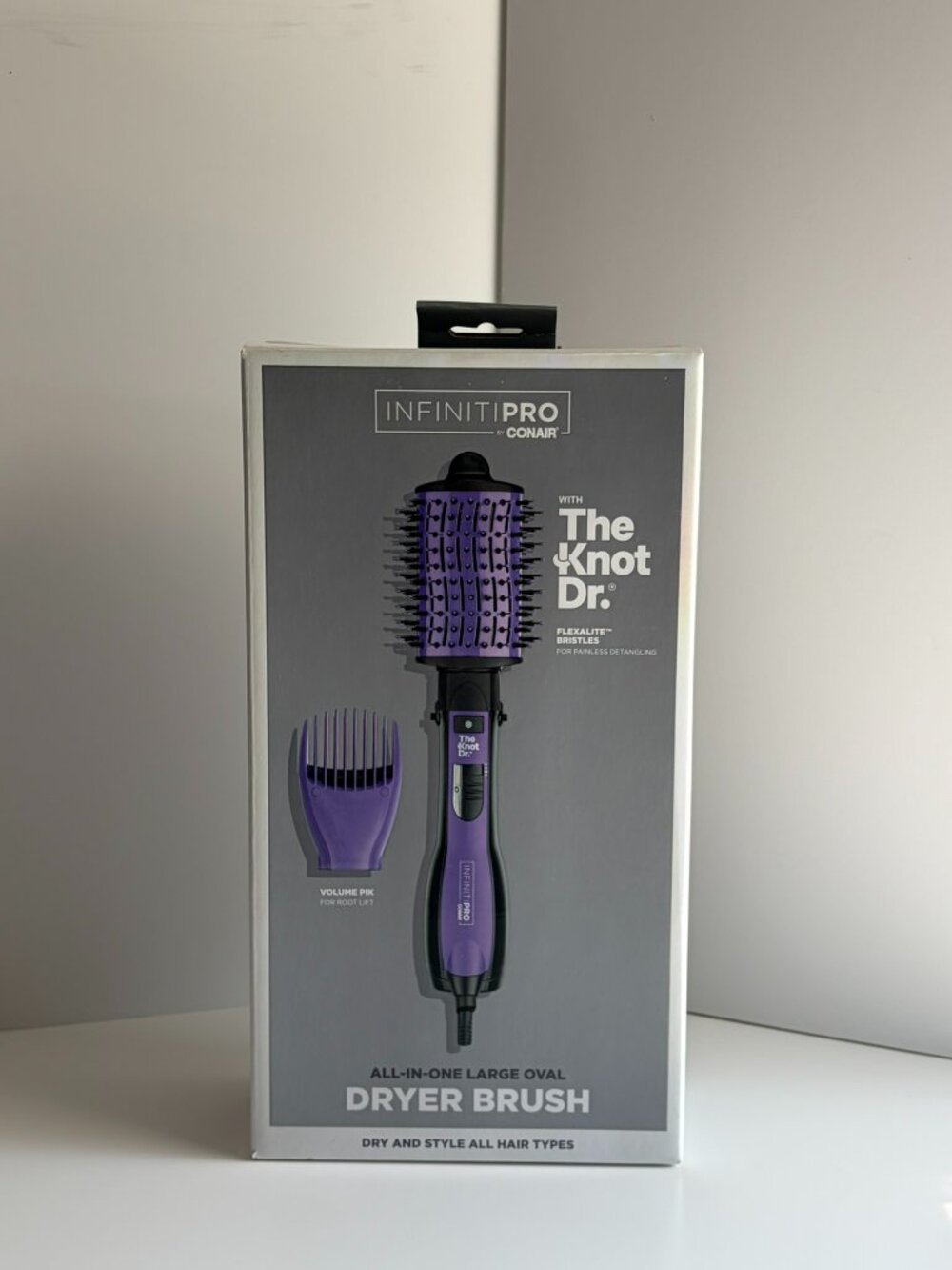 NIB Infiniti Pro by Conair The Knot Dr Oval Hot Air Dryer Brush Purple 1000W